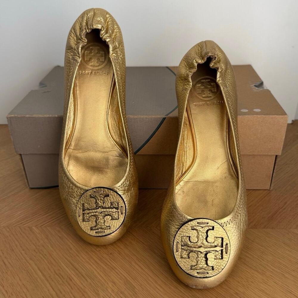 Tory Burch Reva ‘Metallic Gold’ Women Ballet Flats- SZ 9